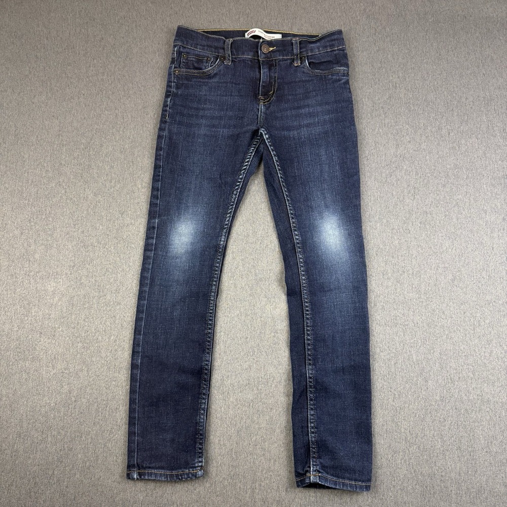 Levis 519 Extreme Skinny Jeans Womens 27 Dark Wash Blue Denim Stretch Low Rise